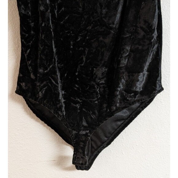 Women's RT Black Velvet Bodysuit made in South Africa Size Small/Medium - Picture 3 of 9